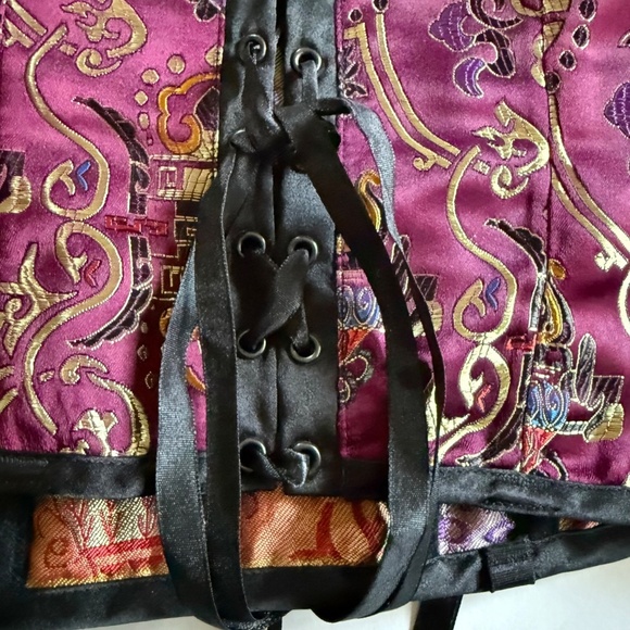 Fredrick's Of Hollywood Satin Print Corset Top Size Small - Picture 9 of 16